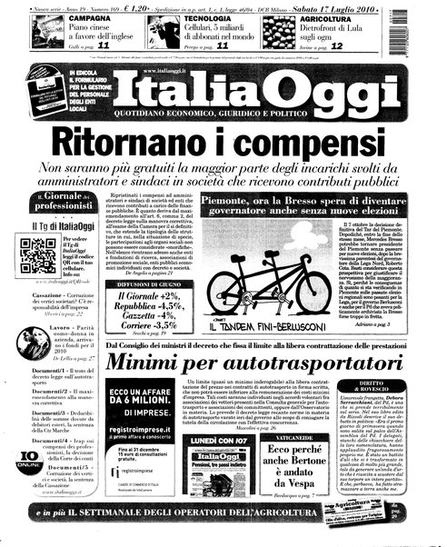 Italia oggi : quotidiano di economia finanza e politica